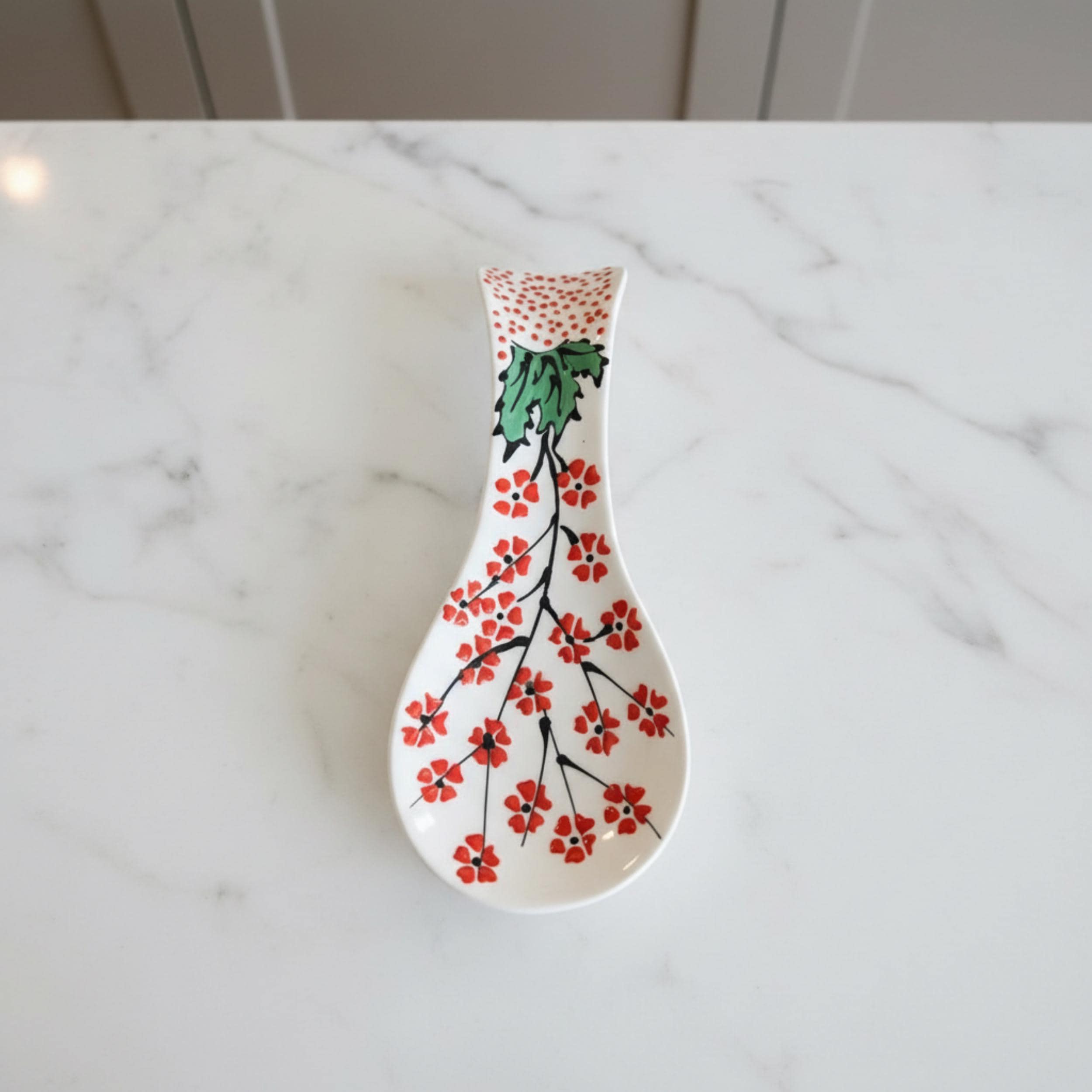 Hand-Painted Ceramic Spoon Rest - Unique Housewarming Gift - Spoon Holder