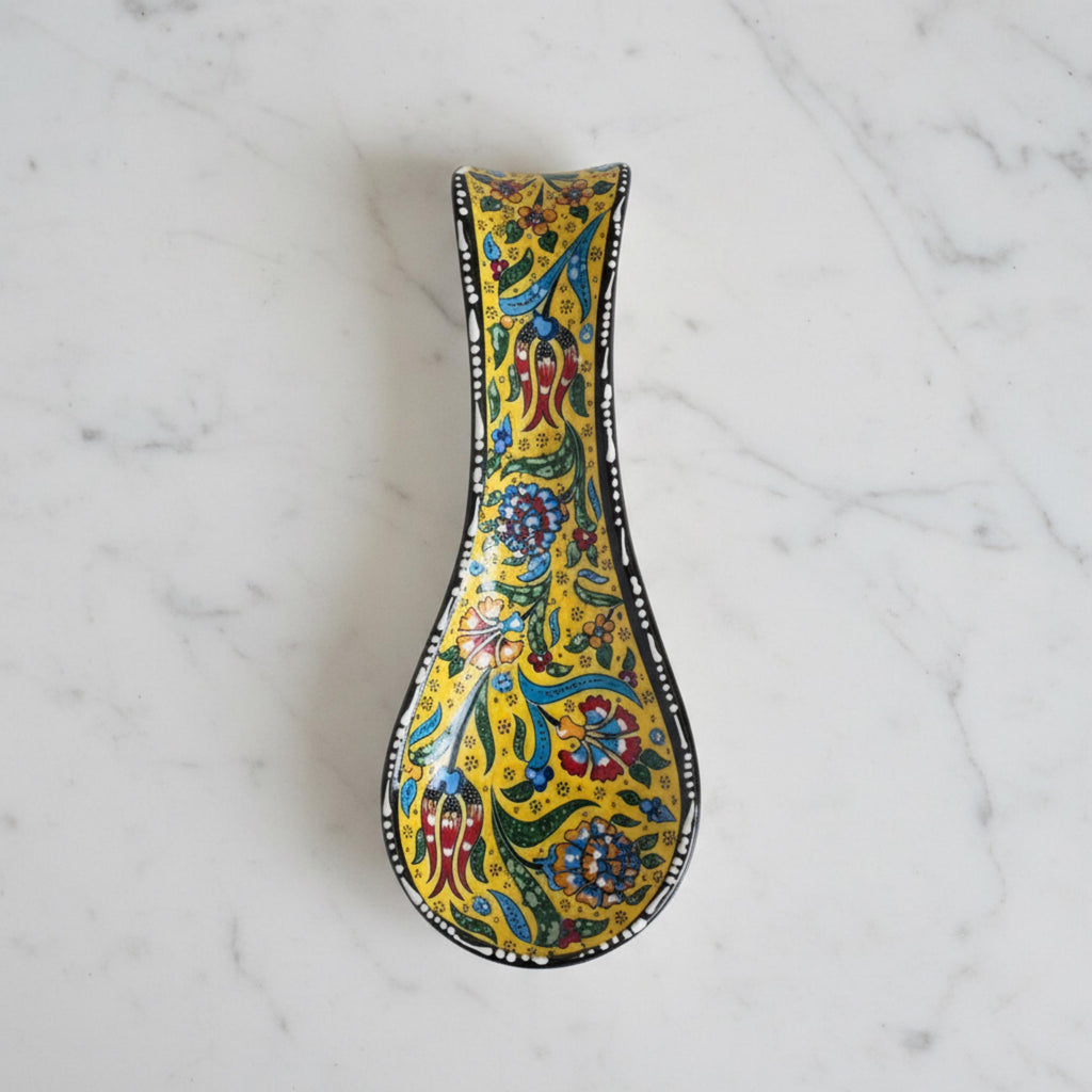 Hand-Painted Ceramic Spoon Rest - Unique Housewarming Gift - Spoon Holder