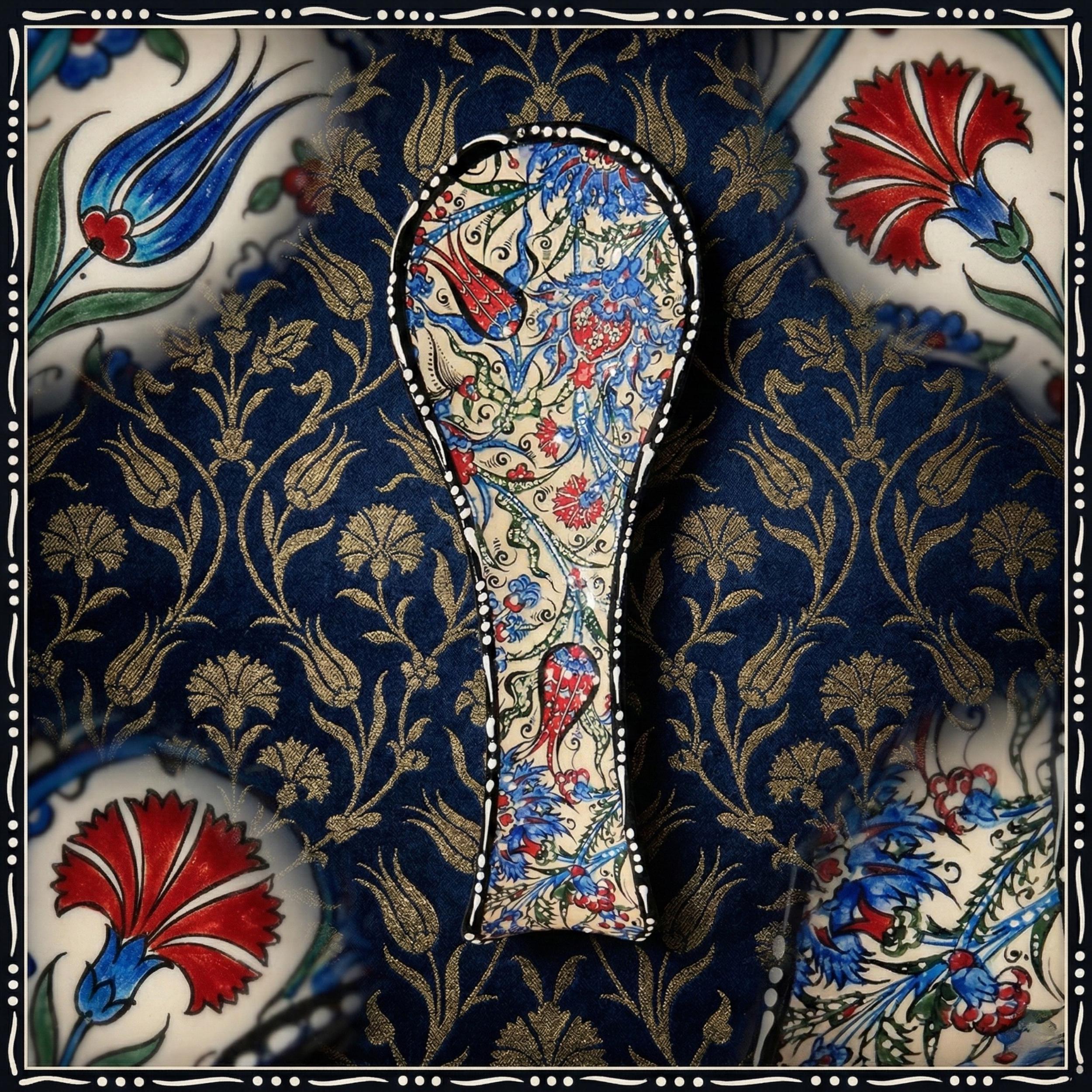 Hand-Painted Ceramic Spoon Rest - Unique Housewarming Gift - Spoon Holder