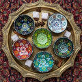 Hand-Painted Ceramic Dipping Bowls – Set of 6 Floral Tulip Patterns